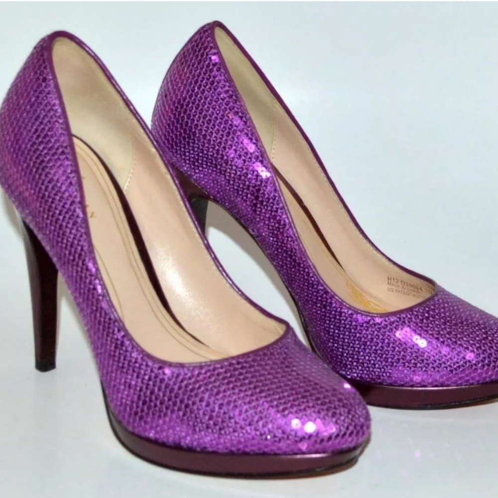 Coke Haan sequin heels 7, w platform